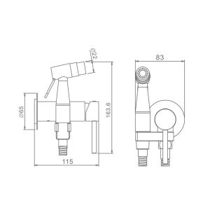 Гигиенический душ со смесителем Raglo R20.54.05 сатин